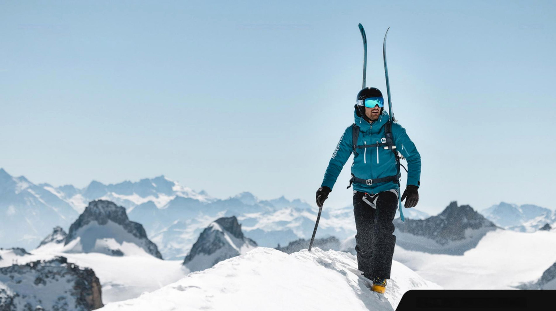 Snow mountain skiing scene for NATURE OUTDOOR winter sports applications